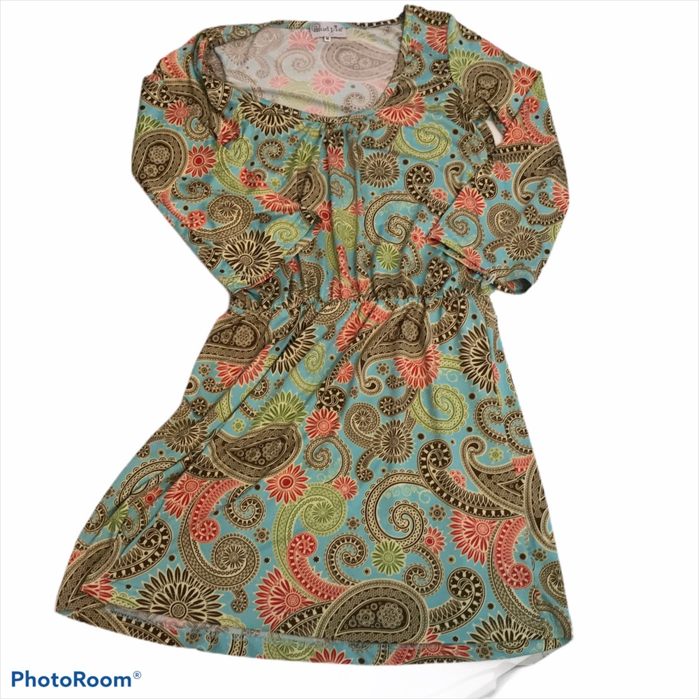 mud pie long sleeve paisley dress size  Me…